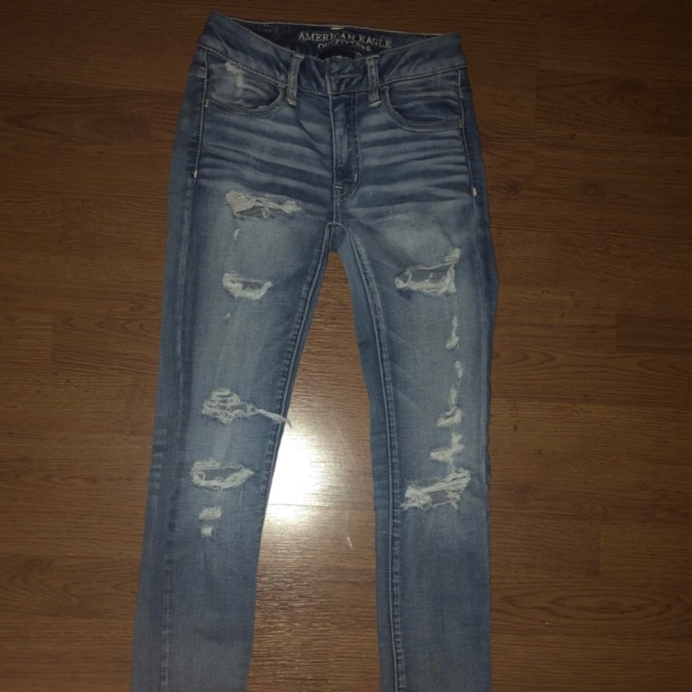 Blue ripped jeans
